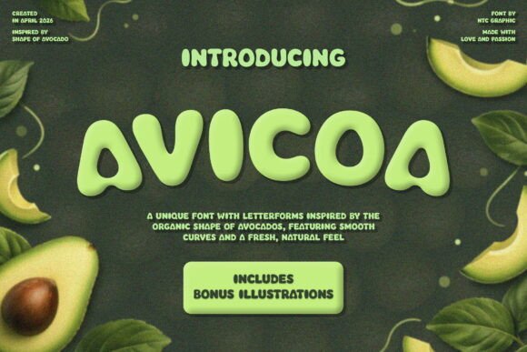 Avicoa – Organic Avocado Font